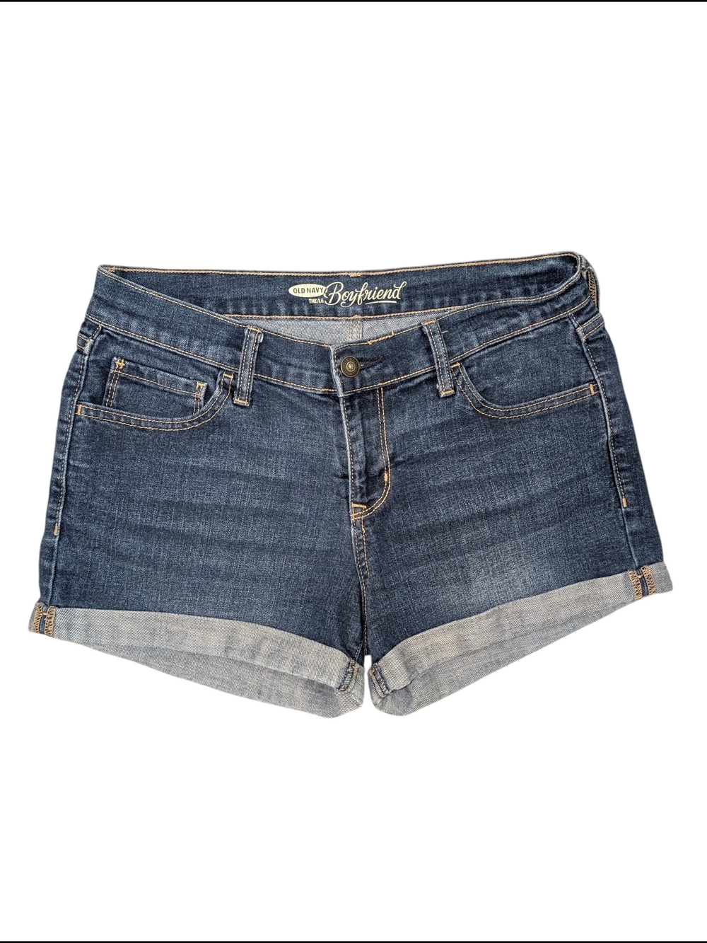 Old Navy Boyfriend Denim Shorts in Dark Blue Women's 6 Regular
